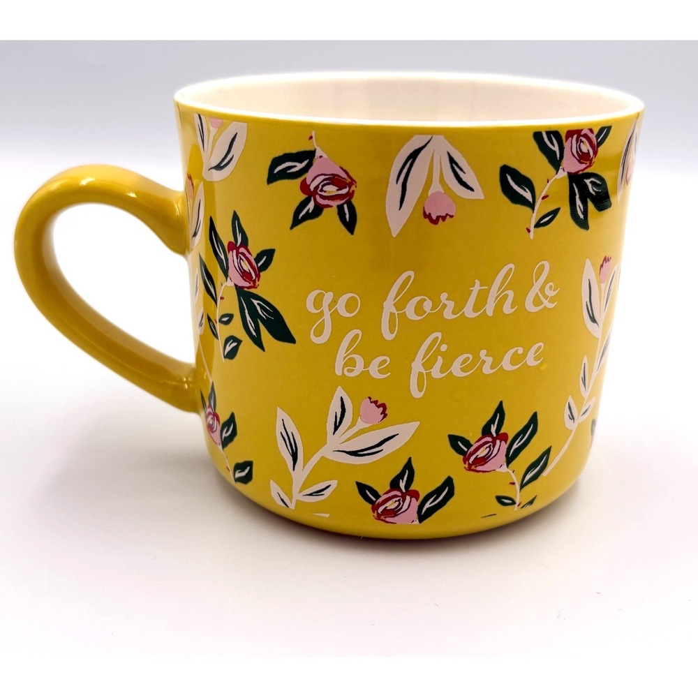 Opalhouse Boho Yellow Floral "Go Forth & Be Fierce" Mug‎